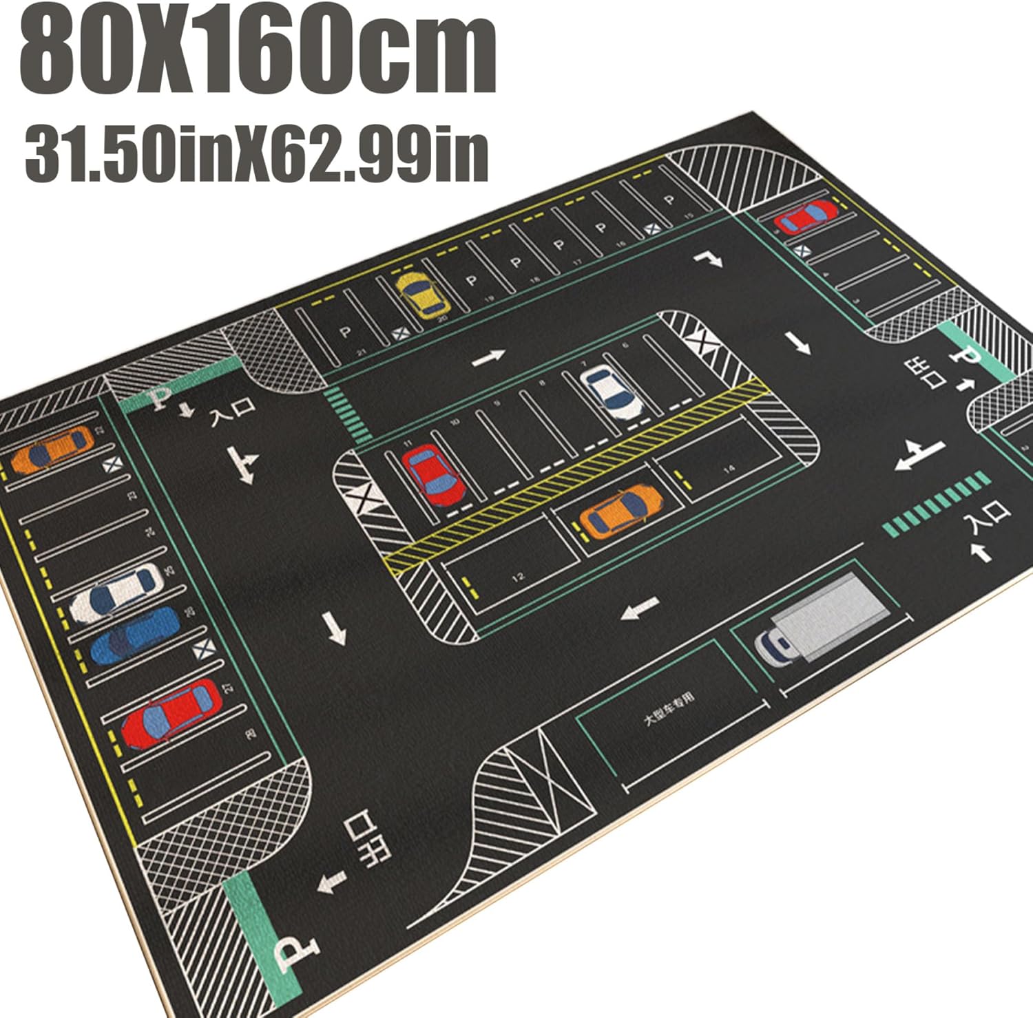 Alfombras de coche para niños, 32 x 47 pulgadas, suaves y absorbentes, alfombra de juego para niños, alfombra antideslizante con respaldo de goma,
