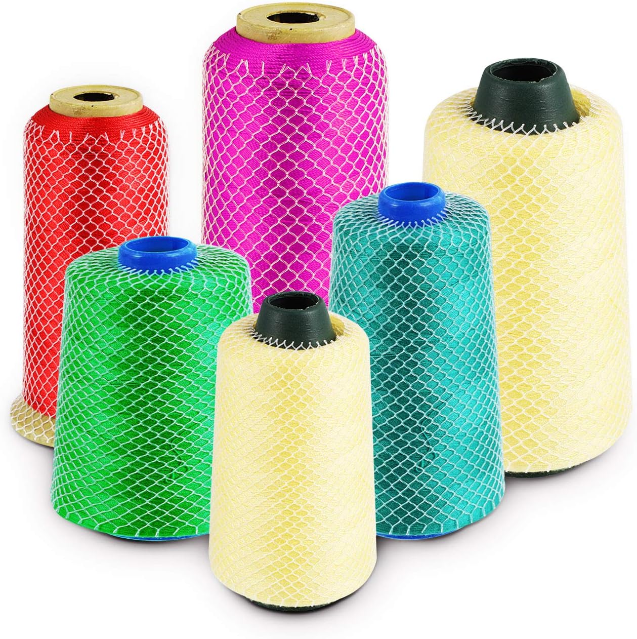 Honoson Red de hilo de malla para hilo de coser, red de hilo de bordar para brochas de maquillaje, protector de carrete de malla para bobinado de