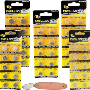 Kit de baterías esenciales de 51 piezas L626 L921 L1154 L754 L1131 y abridor de reloj Kit de baterías esenciales de 51 piezas L626 L921 L1154 L754 L1131 y abridor de reloj