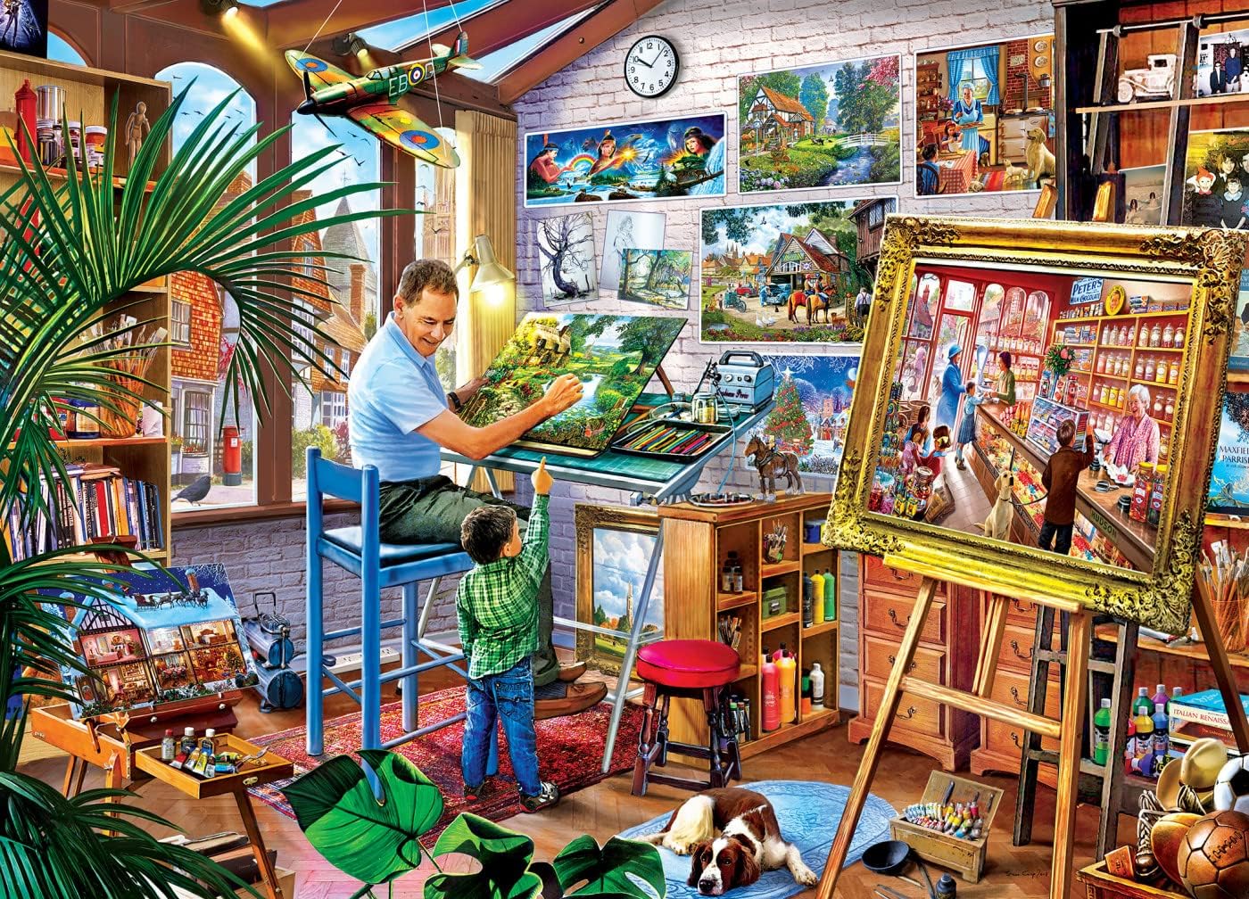 MasterPieces Rompecabezas de 1000 piezas para adultos, familia o niños, galería en el cuadrado, 26.75 x 19.25 pulgadas