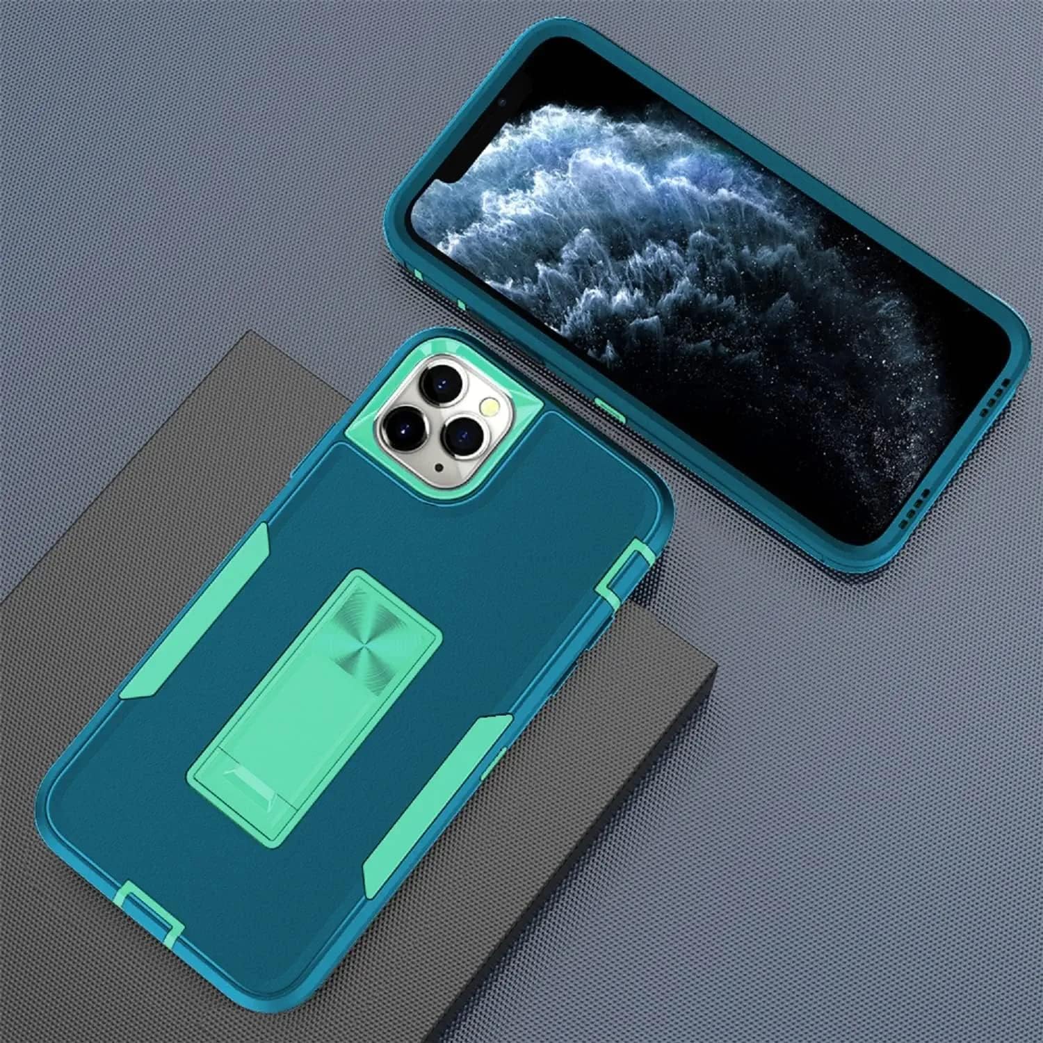 wulibox Funda de diseño profesional para iPhone 11 Pro Max con soporte, protección contra caídas de grado militar, apta para soporte magnético de