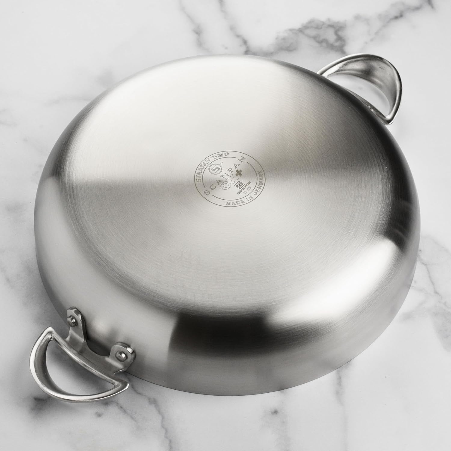 Scanpan CX+ 12.5″ Braiser  5.5 cuartos de galón  Stratanium Plus sartén antiadherente para chef  5 capas de acero inoxidable