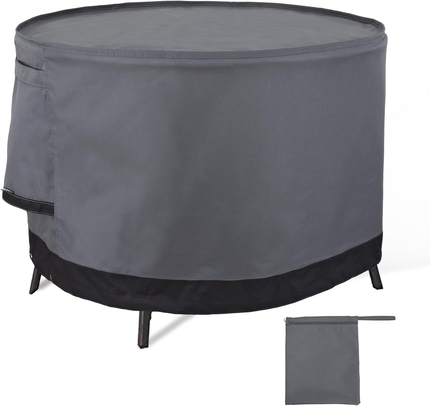Cubierta redonda para hoguera de gas de 49.6 pulgadas, 600D Oxford resistente al agua, anti UV y se decolora, funda para muebles de exterior, se