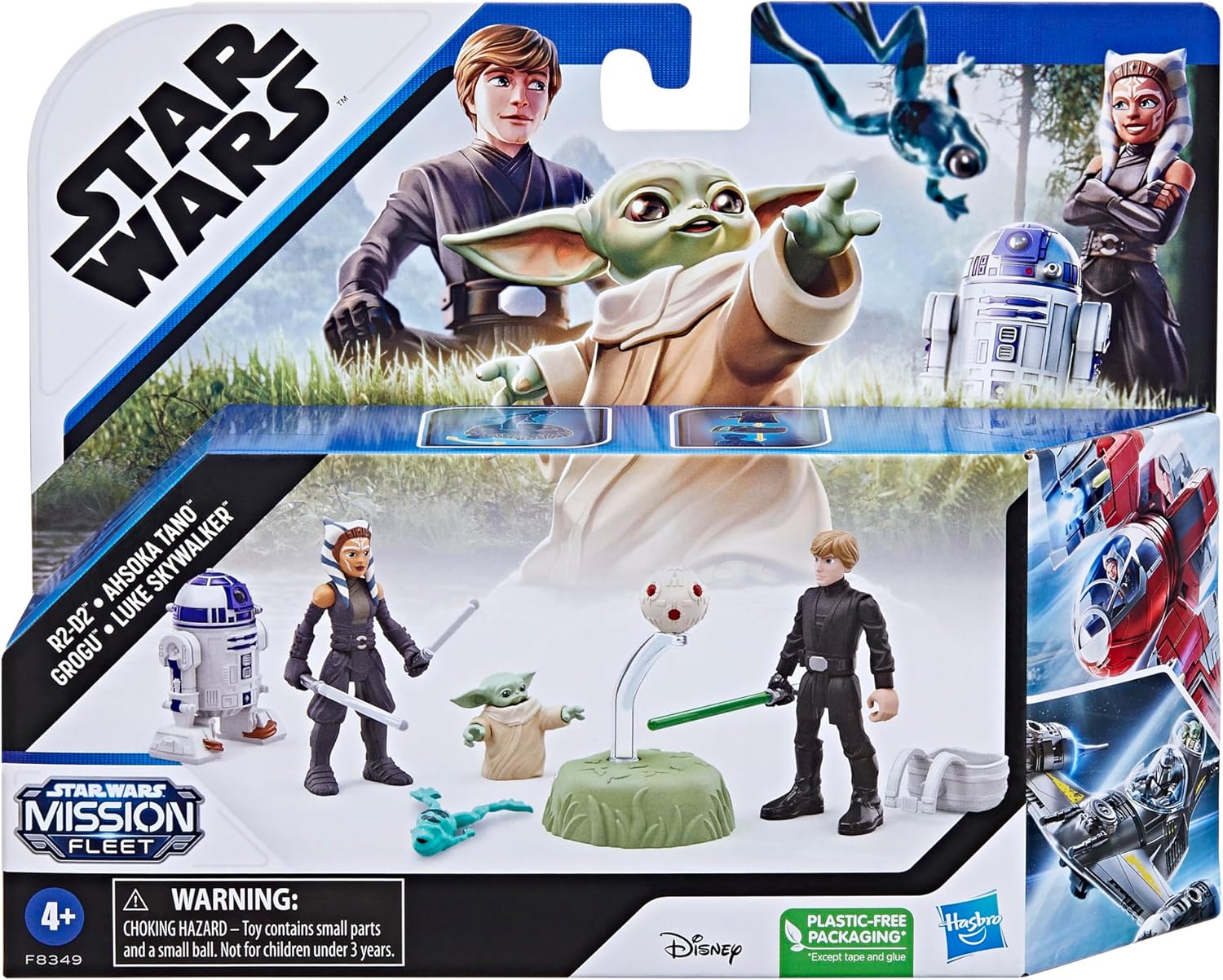 STAR WARS Mission Fleet, juego de figuras de acción Grogu a escala de 2.5 pulgadas con 4 figuras y 7 accesorios, juguetes para niños y niñas de 4