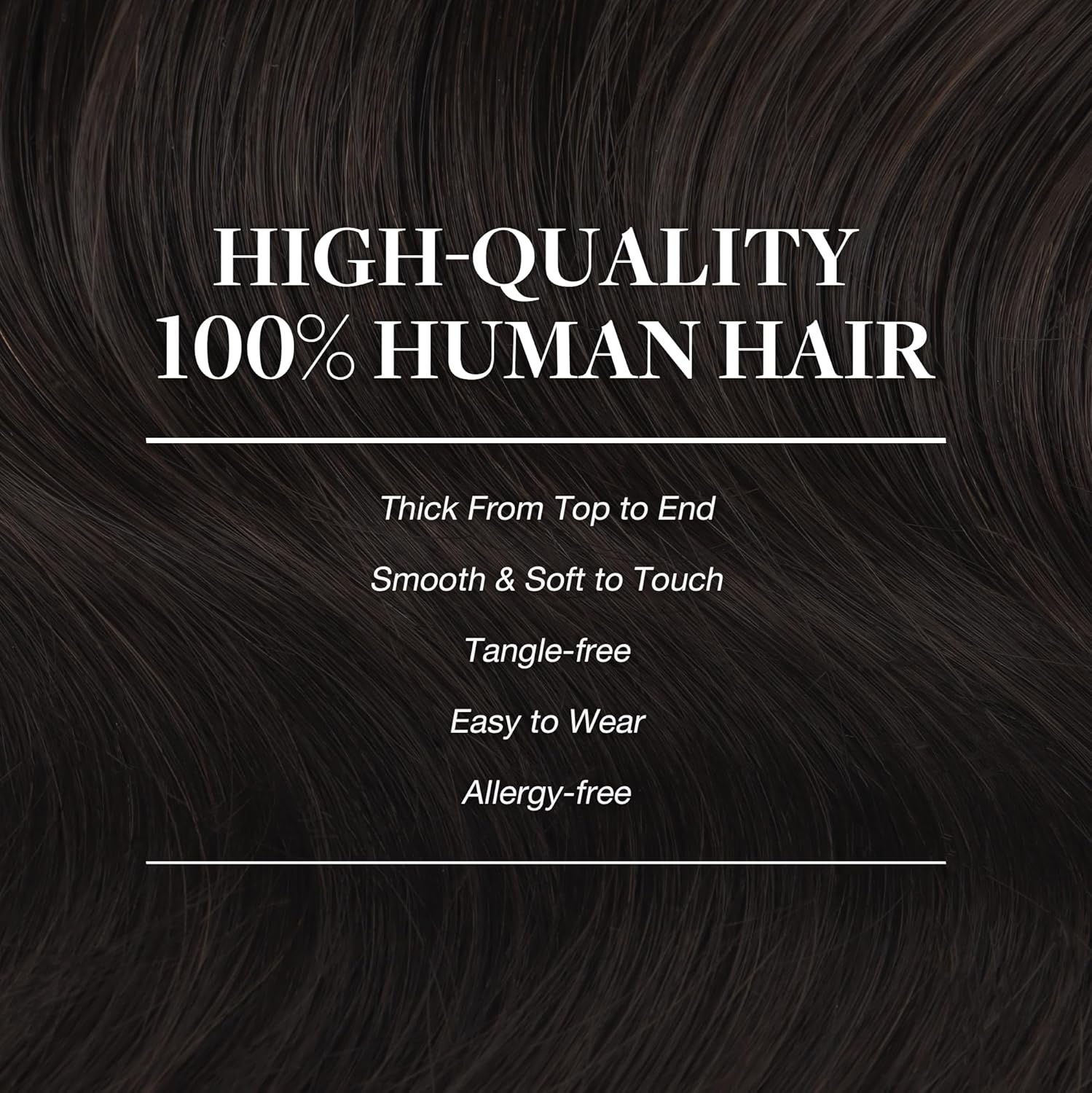 GOO GOO – Extensiones de cabello humano con clip, color castaño oscuro de 16 pulgadas, 7 piezas de 4.23oz, extensiones de cabello humano Remy liso