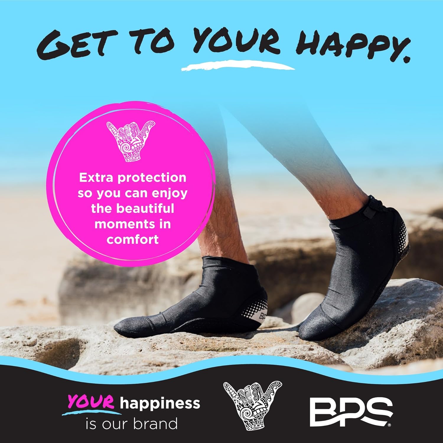 BPS Calcetines de agua suaves y ultra elásticos de Nueva Zelanda ‘Second Skin’, unisex, para voleibol de playa, aletas de natación, actividades