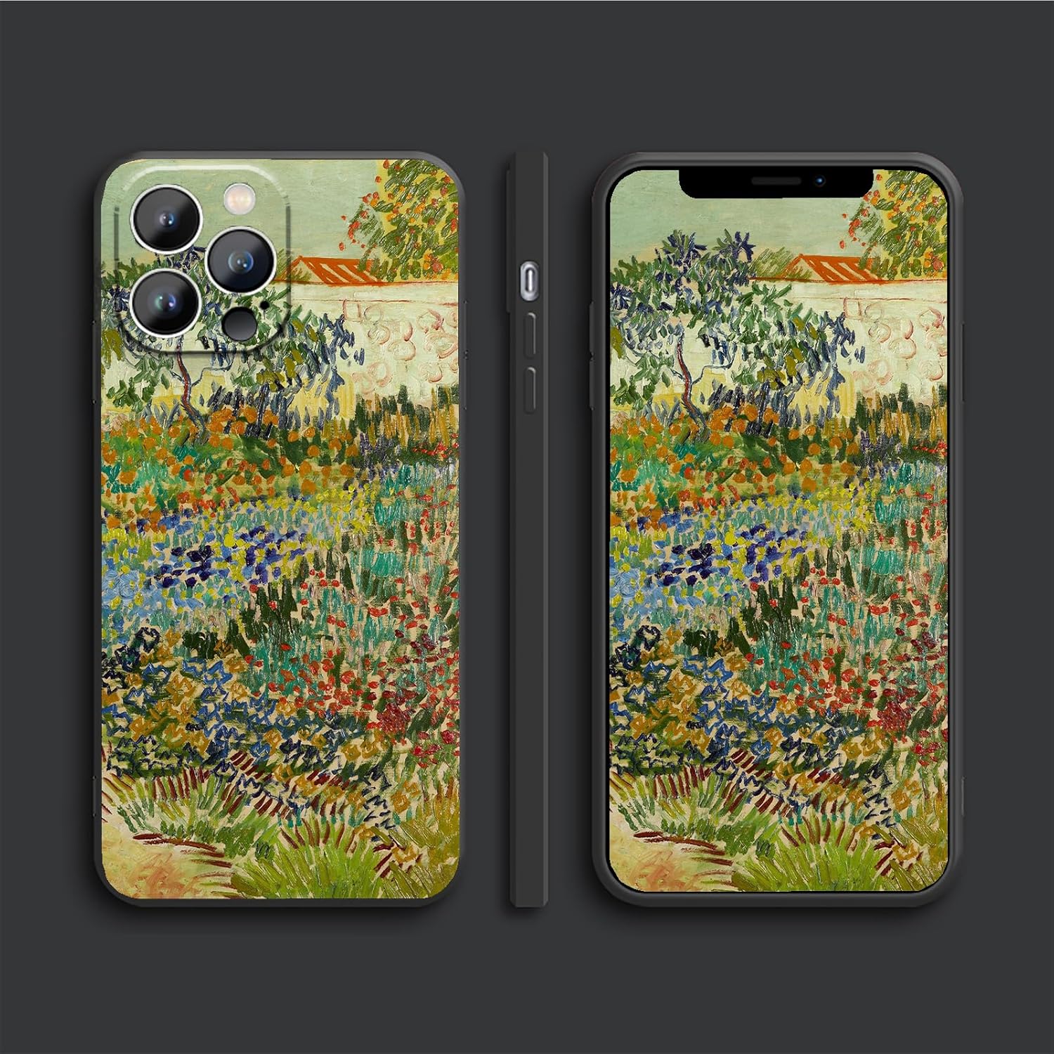 Van Gogh Art – Funda para iPhone 13, diseño de jardín floreciente con camino, funda delgada a prueba de golpes para iPhone 13 (6.1 pulgadas)