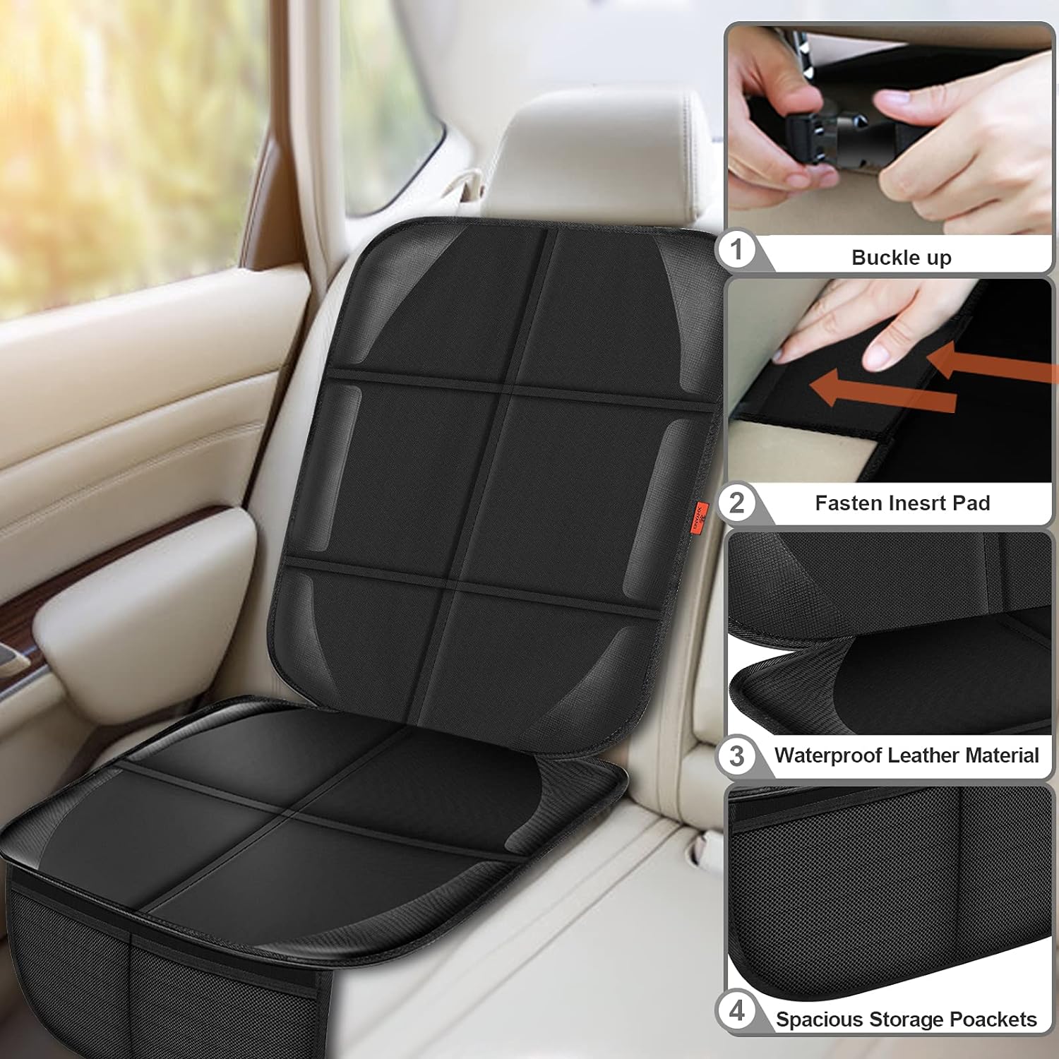 XHYANG Protector de asiento de automóvil, protectores de asiento de automóvil para bebé, impermeable y duradero, tela 600D para niños, funda para