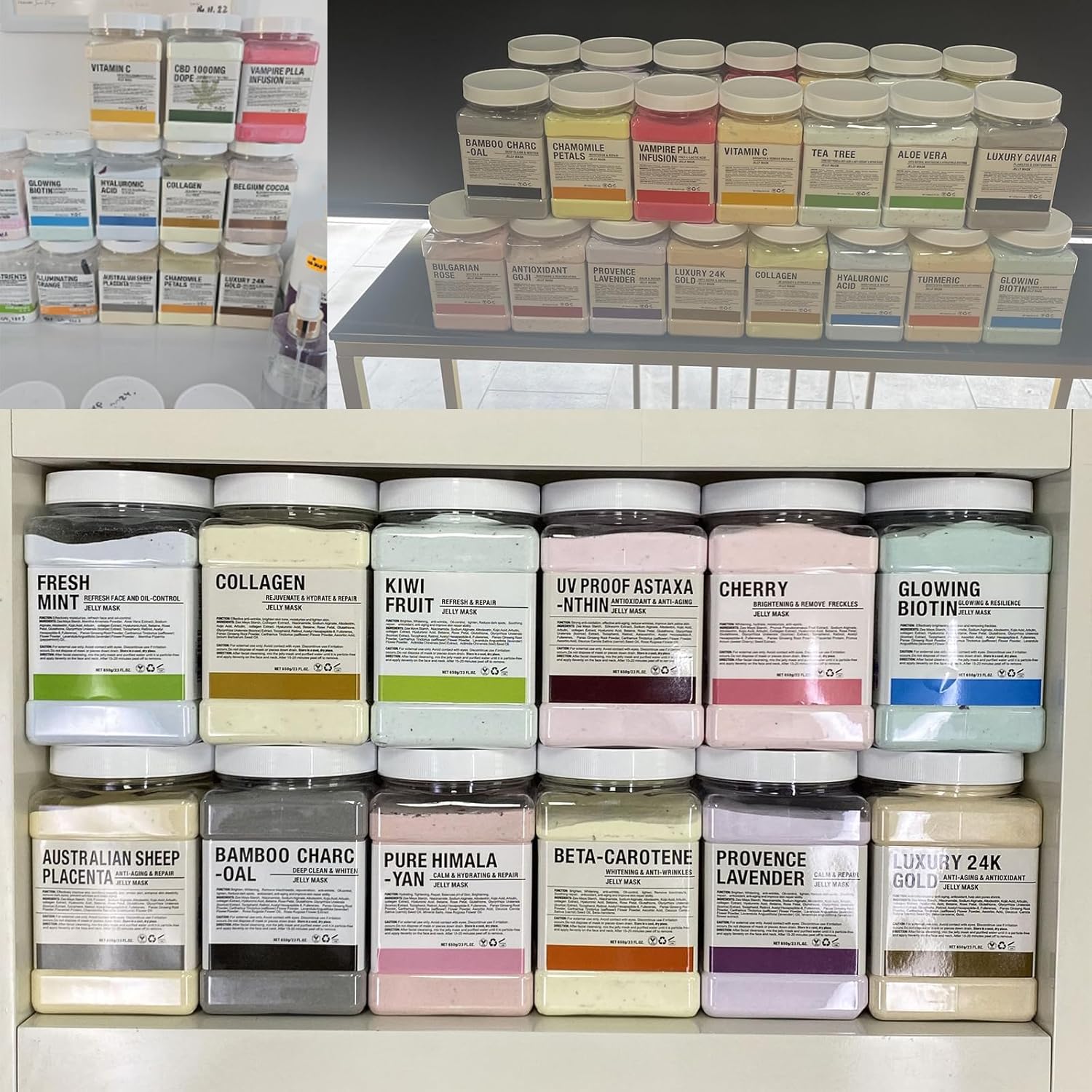 Mascarilla de gelatina para tratamientos faciales profesional al por mayor, máscara de gelatina en polvo para esteticistas, suministros de belleza,
