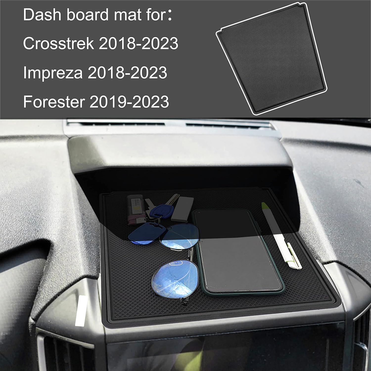 SENSHINE Tapete para cubierta de salpicadero para Subaru Forester 2019-2023 2024 Subaru Crosstrek Impreza 2018-2023 Interior Dash Almohadilla de