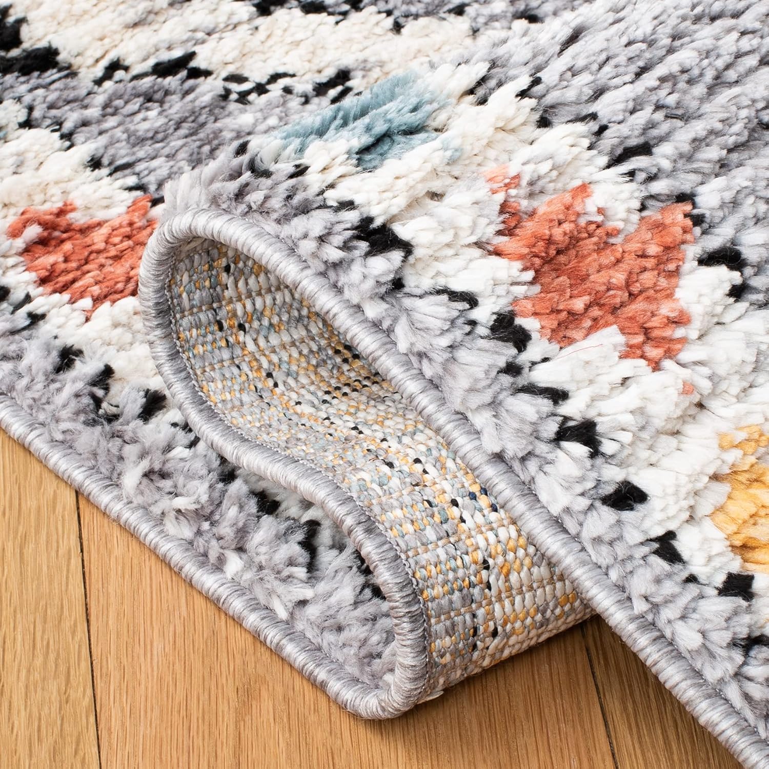 SAFAVIEH Morocco Collection – Alfombra de área de 6 x 9 pies, diseño tribal bohemio marroquí, no desprende pelusa y de fácil cuidado, ideal para