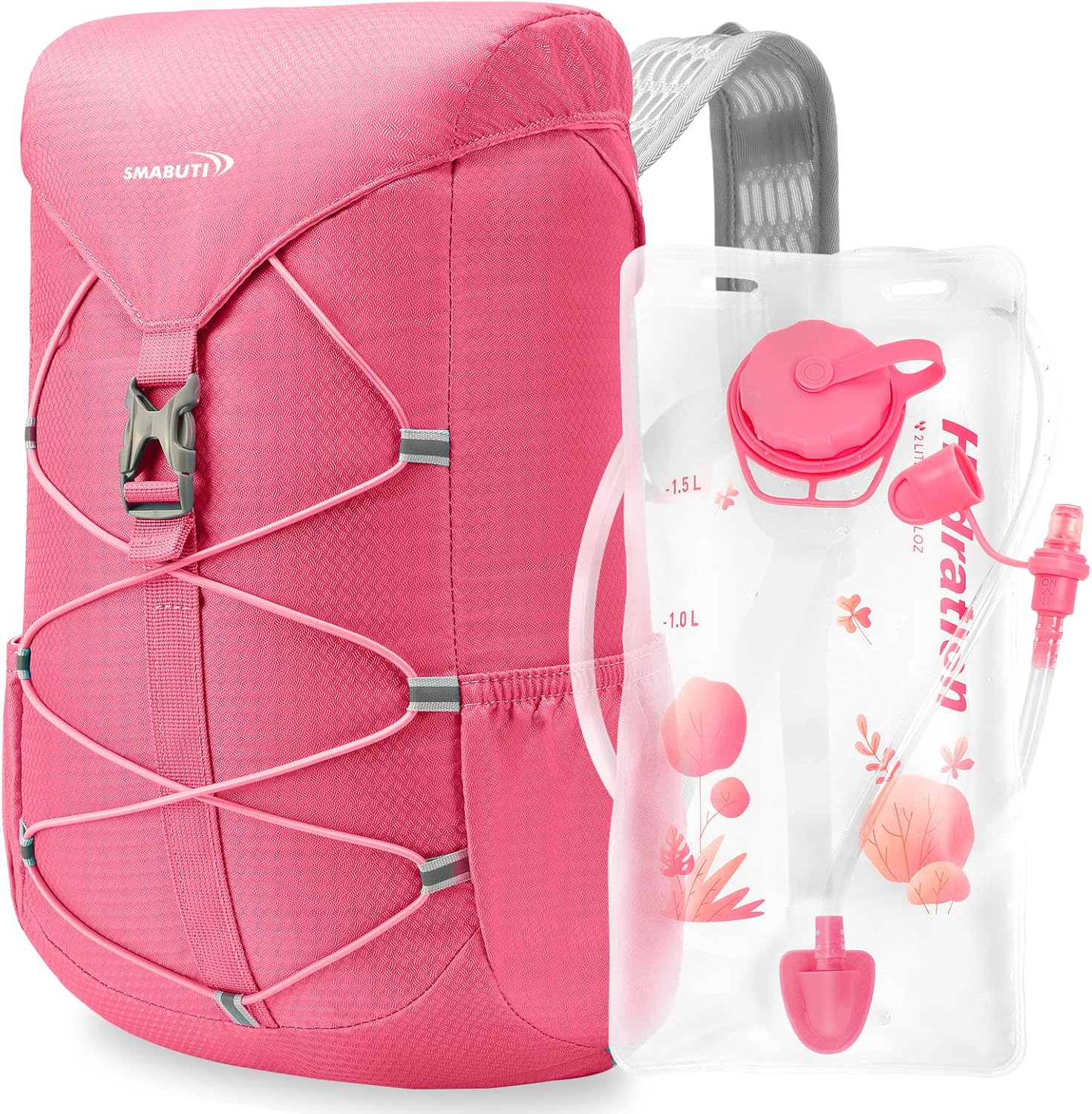 Mochila de hidratación para niños, mochila de agua con vejiga de hidratación de 1.5 L, ligera, aislada, para festivales, raves, senderismo,