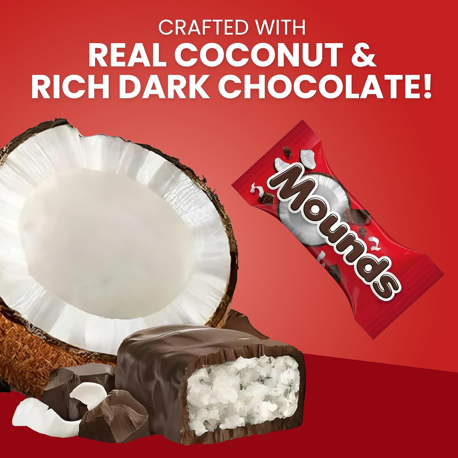 Mounds Chocolate oscuro y coco  Caramelos a granel  Bolsa de 5 libras aproximadamente 130 montículos de caramelo  Caramelo de chocolate, caramelo de