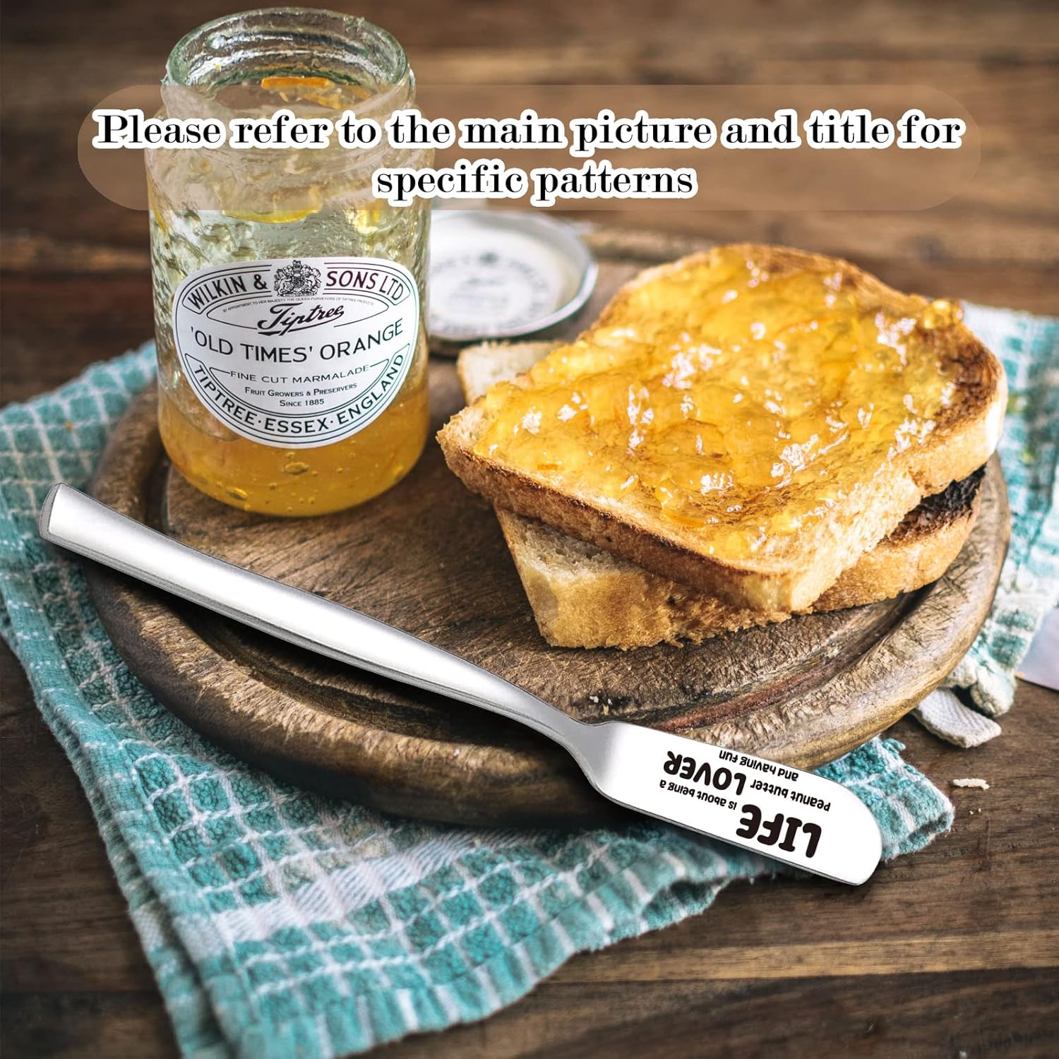 No Such Thing As Too Much Butter – Divertido cuchillo de mantequilla, cuchillos grabados de acero inoxidable para esparcidor de mantequilla de maní