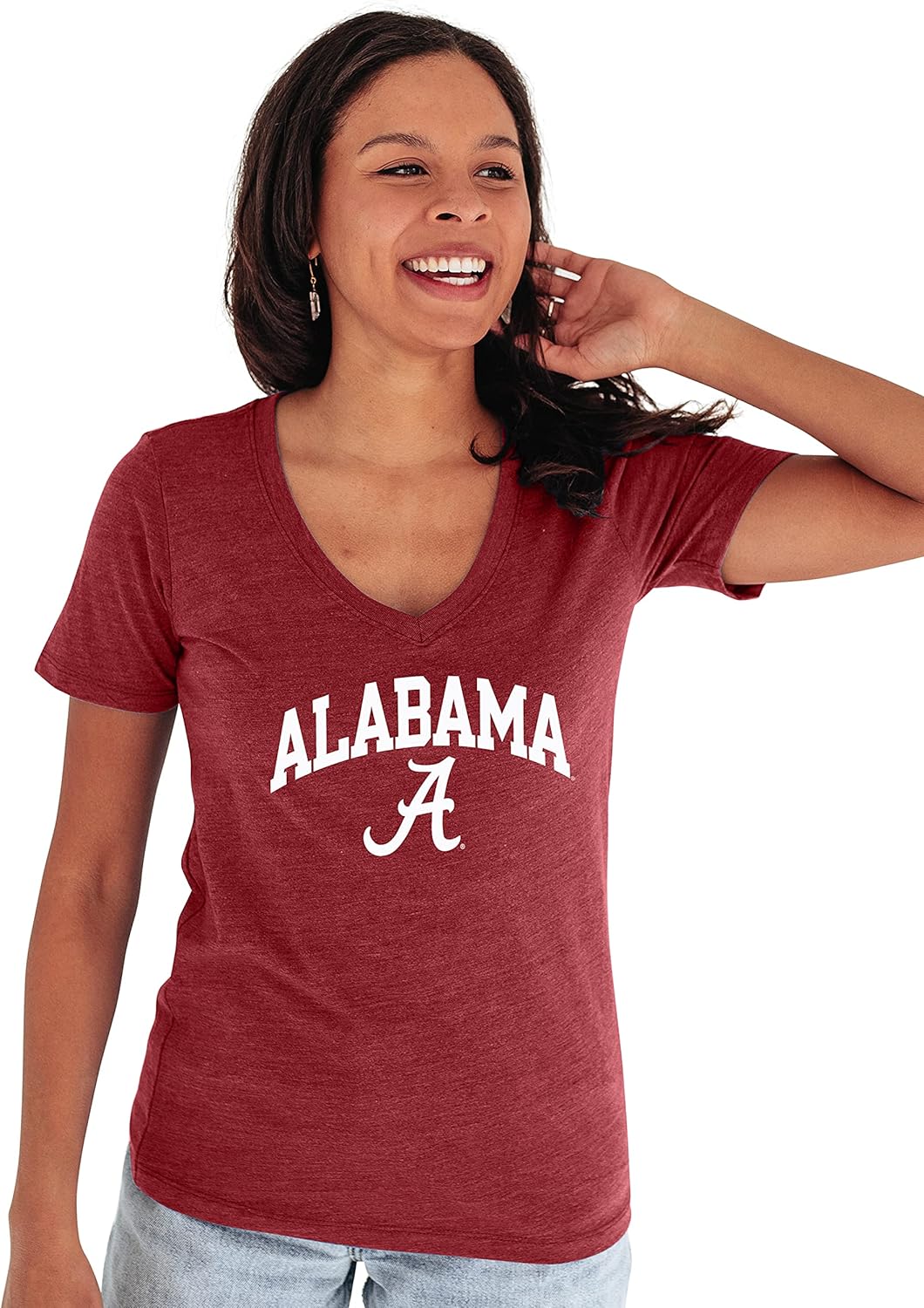Blue 84 Women’s Alabama Crimson Tide Heathered Team Color Confetti T Shirt