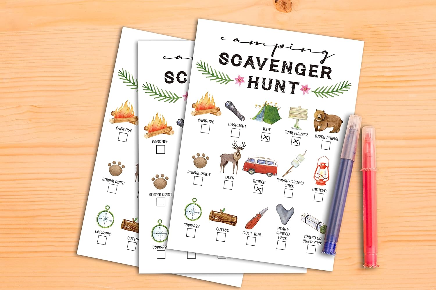 Juego de búsqueda del tesoro, caza del tesoro de campamento al aire libre para niños, tarjetas de pistas de búsqueda del tesoro de la