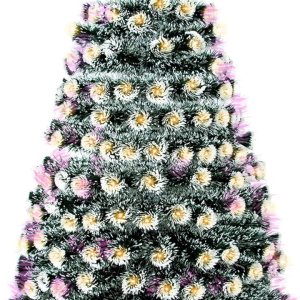 GEX Árbol de Navidad preiluminado de 7 pies con luces, 8 modos, luces cálidas amarillas, verde oscuro artificial con borde blanco, pino con soporte GEX Árbol de Navidad preiluminado de 7 pies con luces, 8 modos, luces cálidas amarillas, verde oscuro artificial con borde blanco, pino con soporte