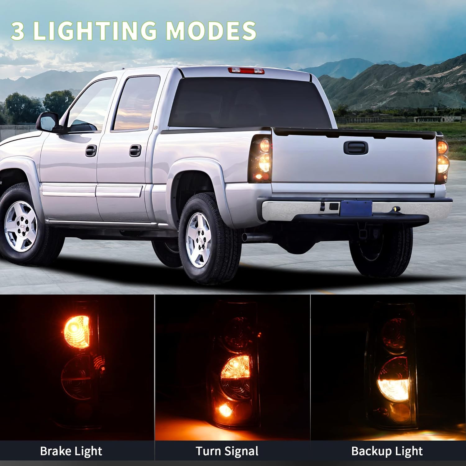 DWVO Combo de faros y luces traseras compatible con Chevy Silverado 1500 250003-06 Silverado 1500 HD 2500 HD 2500 HD 350007 Chevy Silverado Classic