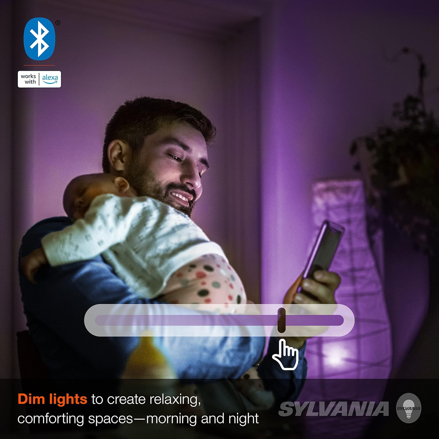 Sylvania – Bombilla LED de malla inteligente, bombilla LED de malla Bluetooth, compatible con Alexa y Google Home, A19, equivalente a 60 W, E26,
