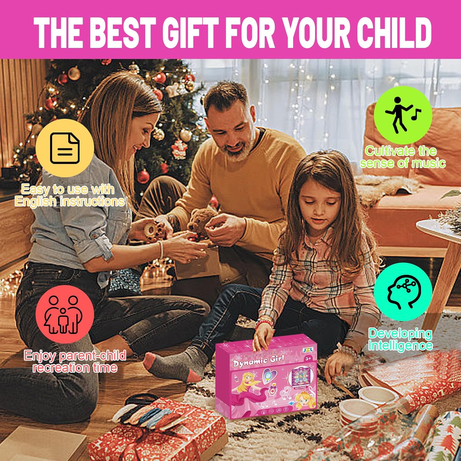 Tapete de baile, tapete electrónico de baile, juguetes de baile para niños con 7 modos de juego, regalos de cumpleaños de Navidad con luces LED para