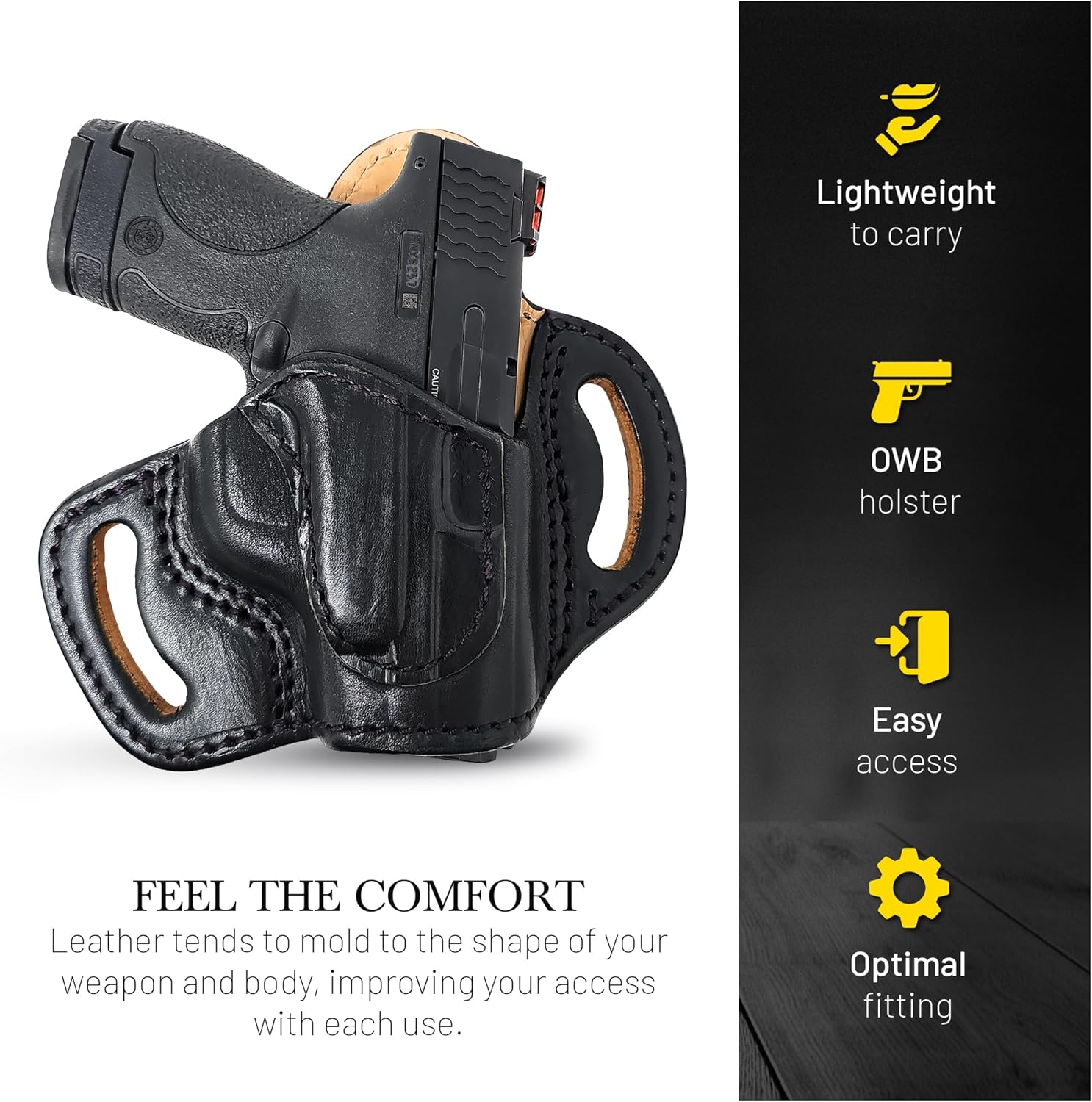 Funda de piel para pistola OWB para Glock 26273342 Shield, XDS, Taurus 709ProC Sig P938P238, S&W Bodyguard, Ruger, Walther P22, Beretta Nano, SCCY