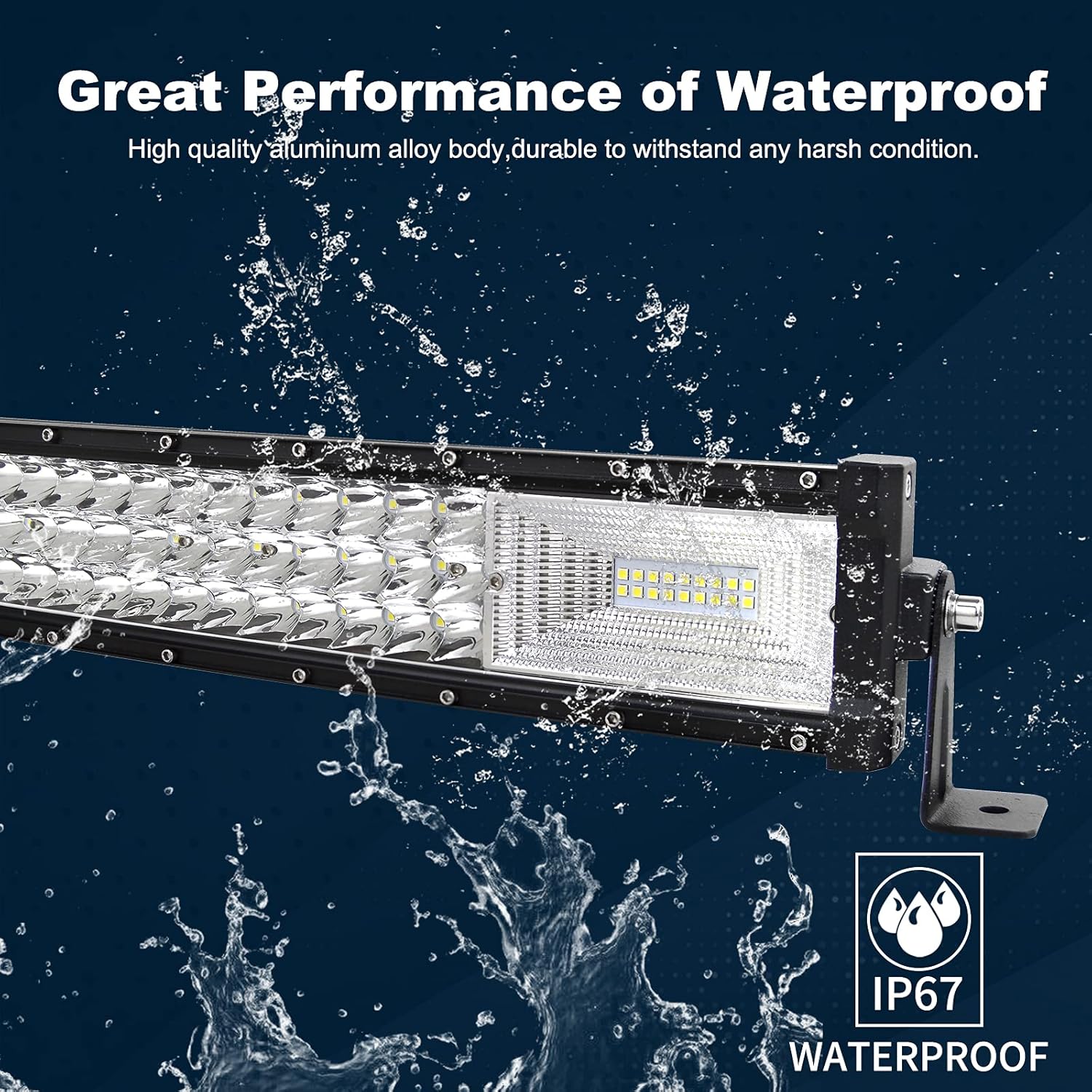 SKYWORLD 32 inch LED Work Light Bar 405W Curved Flood Spot Combo Beam LED Work Lights 6000K with Wiring Harness Kit for Car Truck Offroad Driving