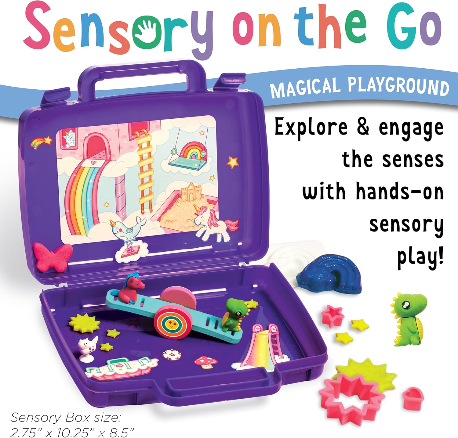 Creativity for Kids Kit sensorial sobre la marcha parque infantil mágico – Contenedores sensoriales para niños pequeños de 3 a 5 años, regalos de