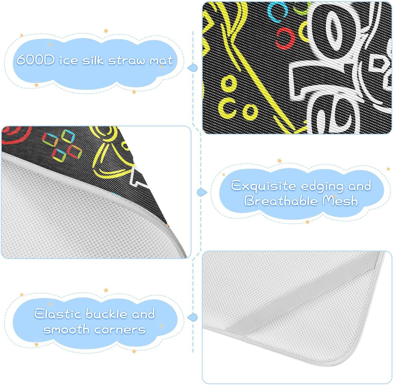 Custom Games Player Joysticks Crib Mattress Protector Pad for Boys Girls Baby Ice Silk Mat Bed Toddler Fitted Sheet Cooling Mattress Topper Play Mat