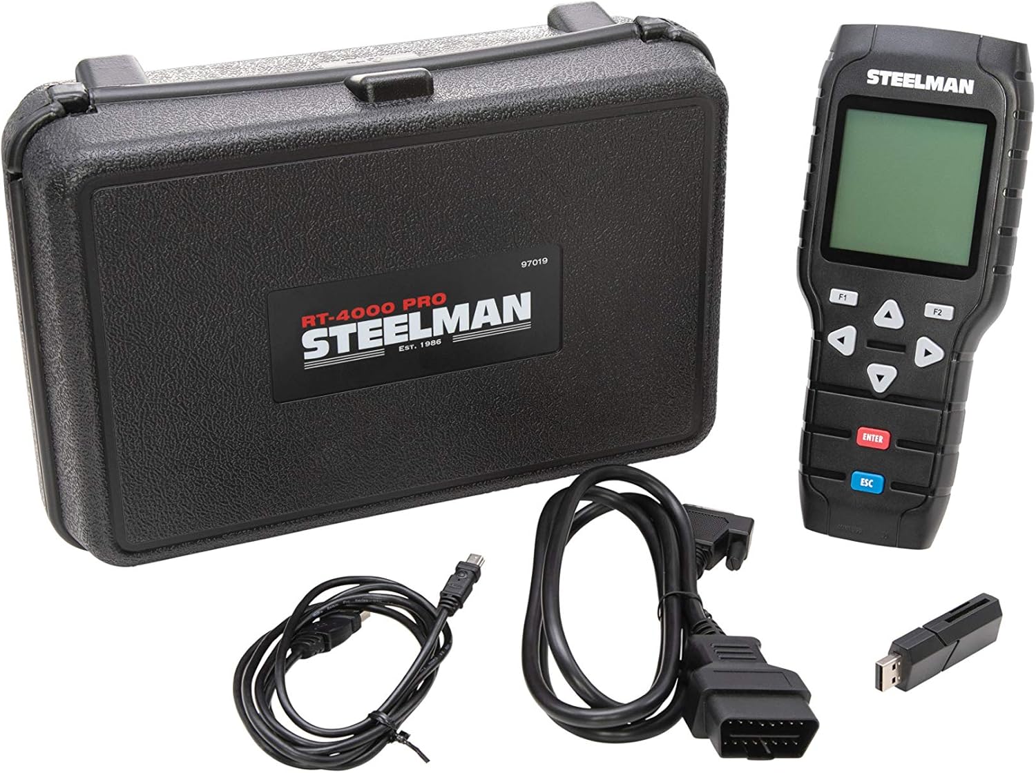 Steelman Herramienta automotriz de diagnóstico y servicio OBDII Code Scanner and Reset System Tool para aceite, batería, freno de estacionamiento y