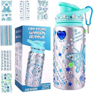 Regalo para niñas, decora tus propias botellas de agua con calcomanías de arte de gemas, calcomanías para botellas de agua, kits de arte para niños Regalo para niñas, decora tus propias botellas de agua con calcomanías de arte de gemas, calcomanías para botellas de agua, kits de arte para niños