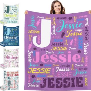 casecoco Mantas de Navidad personalizadas con nombre para adultos y niños, manta de bebé personalizada de forro polar suave, mantas para hombres y casecoco Mantas de Navidad personalizadas con nombre para adultos y niños, manta de bebé personalizada de forro polar suave, mantas para hombres y