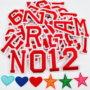 Jongdari Parches para planchar con letras y números para ropa, parche bordado de 2 pulgadas para chaqueta de letras del alfabeto A-Z y apliques 0-9 Jongdari Parches para planchar con letras y números para ropa, parche bordado de 2 pulgadas para chaqueta de letras del alfabeto A-Z y apliques 0-9