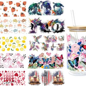 Uv Dtf Cup Wrap Transfer para vasos de vidrio, 10 hojas Uvdtf Rub on Transfers para tazas, tazas de café helado, botellas de agua, muebles, Uv Dtf Cup Wrap Transfer para vasos de vidrio, 10 hojas Uvdtf Rub on Transfers para tazas, tazas de café helado, botellas de agua, muebles,