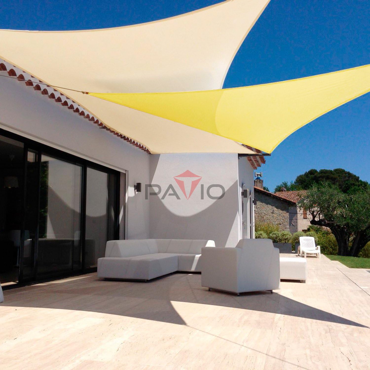 Patio Paradise TN BL BW RD OG GE Toldo rectangular parte # 1 – Tela de bloque UV permeable durable al aire libre – Personalizado disponible