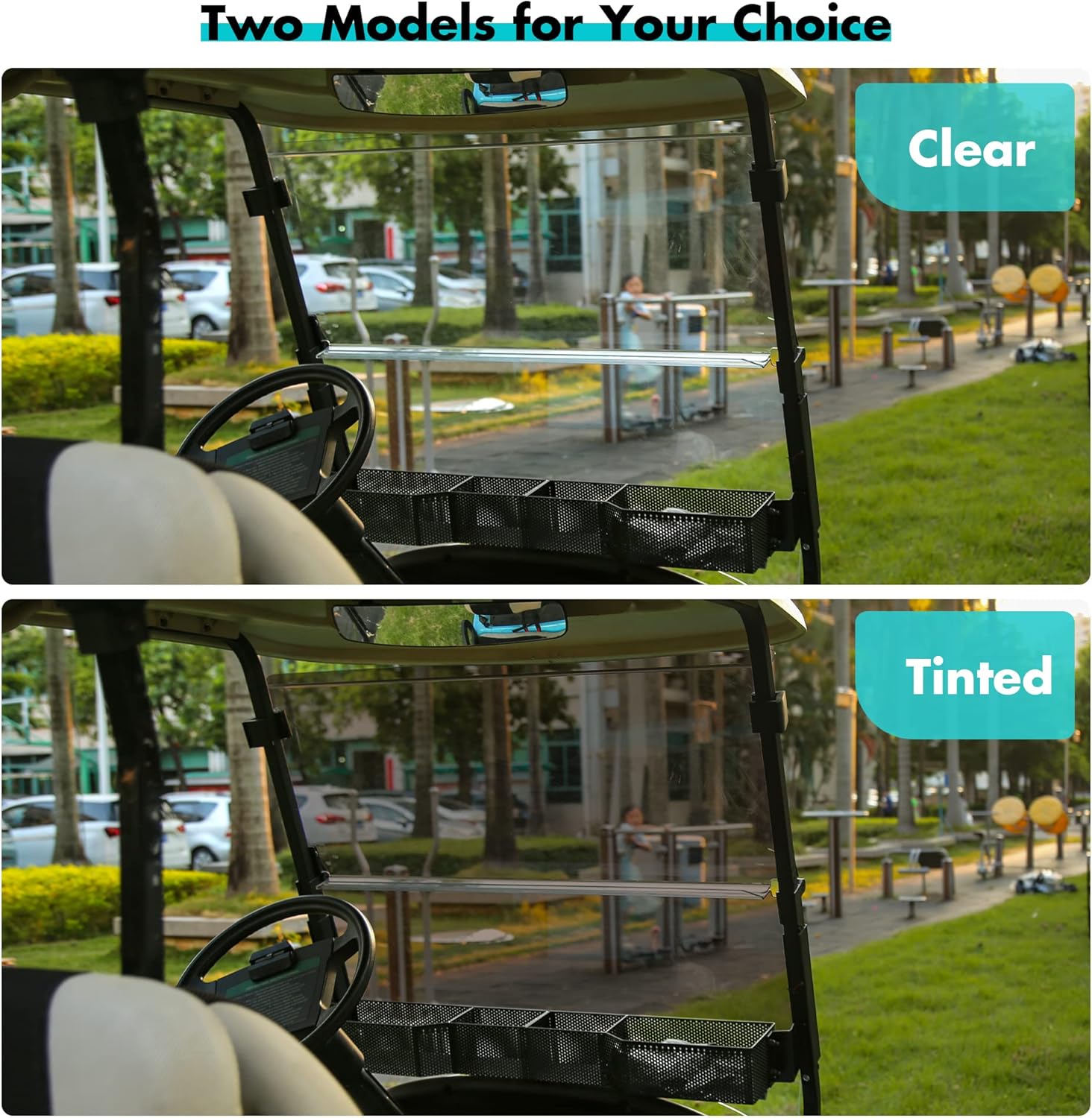 10L0L Club Car Precedent – Parabrisas de carrito de golf para modelos 2004-UP, plegable, compatible con gas o eléctrico (04-21), 37.5 pulgadas de