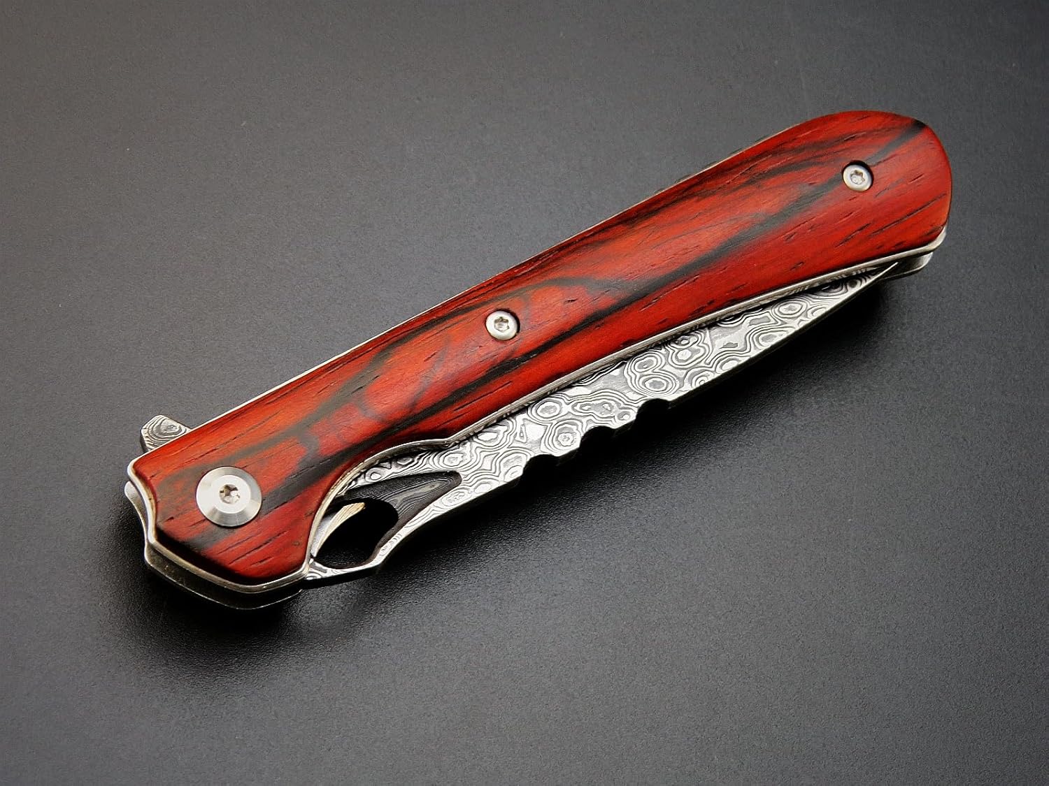 Sitivien ST222 Cuchillo plegable de acero Damasco, hoja de núcleo VG10+mango Dalbergia EDC herramienta cuchillo para exteriores, camping, caza,