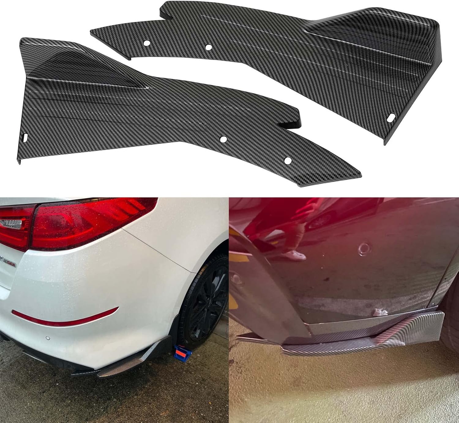 JMTBNO Difusor de labios para parachoques trasero, color negro brillante, compatible con Subaru Impreza WRX STI Infiniti G37 Q50 Q60 Q70 Mazda 2 3 5