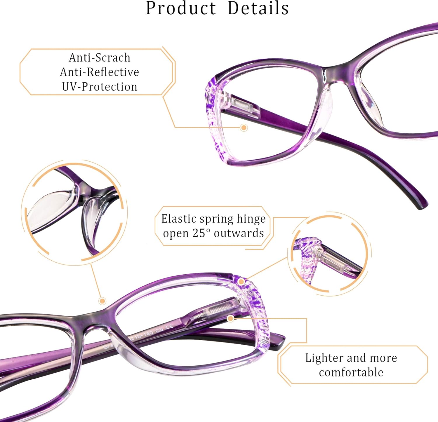 LifeArt 4 Pairs Reading Glasses, Blue Light Blocking Glasses, Computer Glasses Women Men, Fashion Rectangle Eyewear Frame