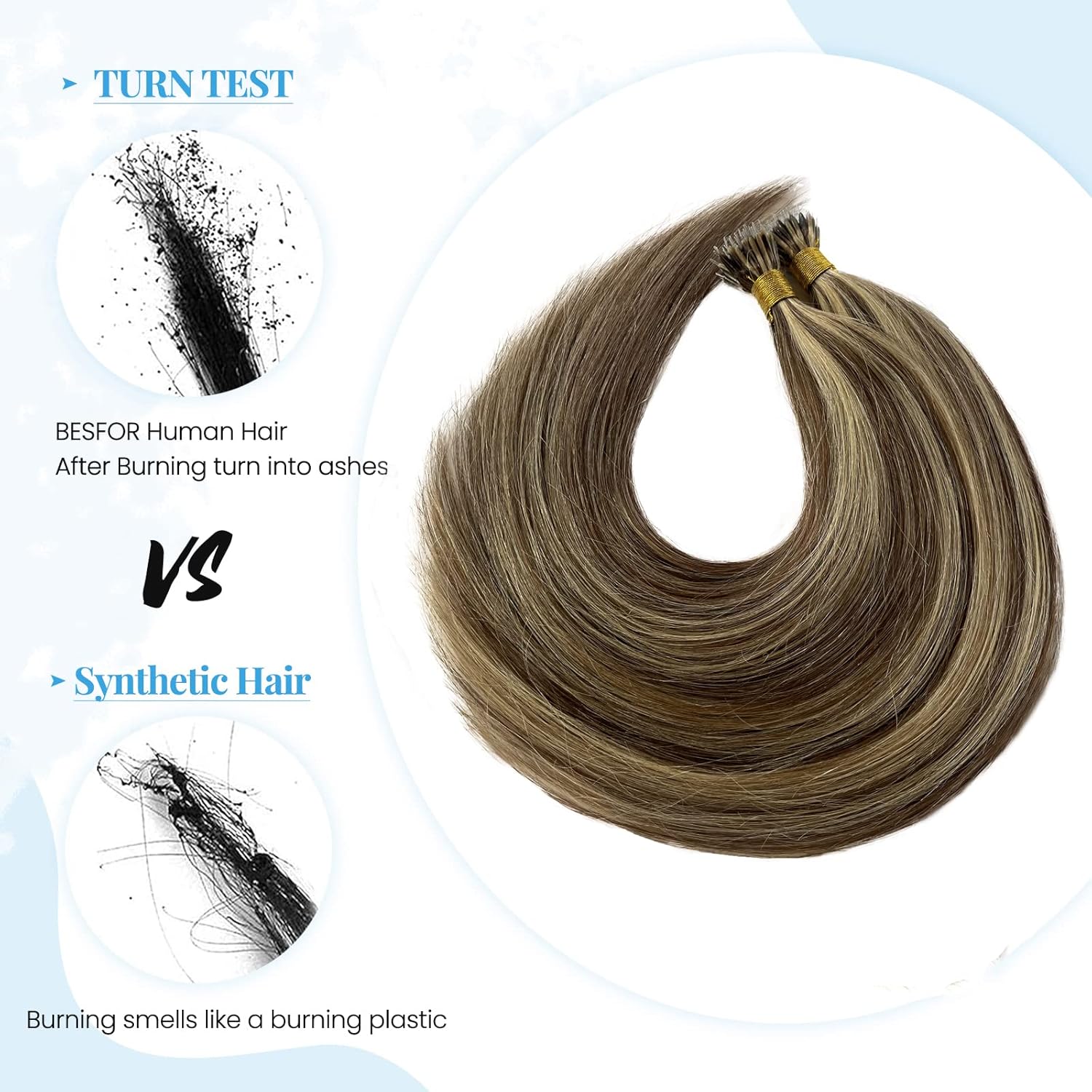 Extensiones de cabello humano con nano cuentas, color degradado, extensiones invisibles de cabello con anillo de micro micro anillo, extensiones de