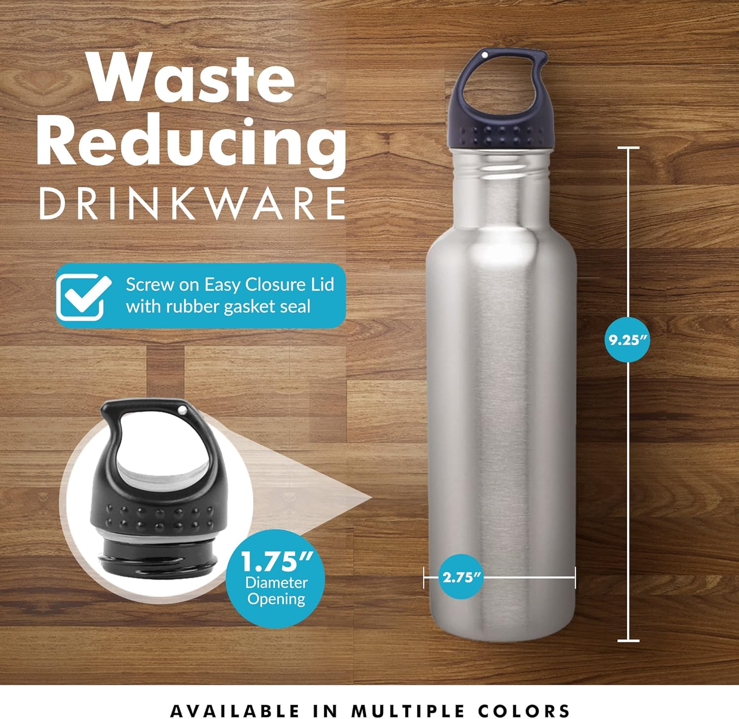 Botella de agua de acero inoxidable (24 oz) de capacidad