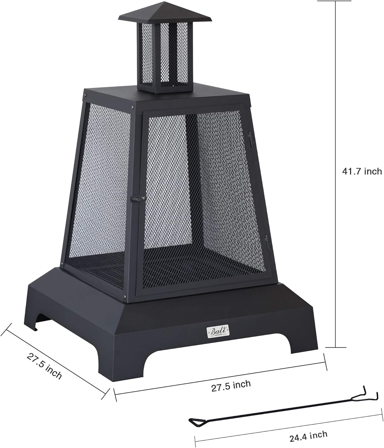 Chimenea Plaza de Hierro de 27.5 pulgadas Grandes Fuegos Poker Malla de Chispa Pantalla de Chimenea Rejilla de Carbón