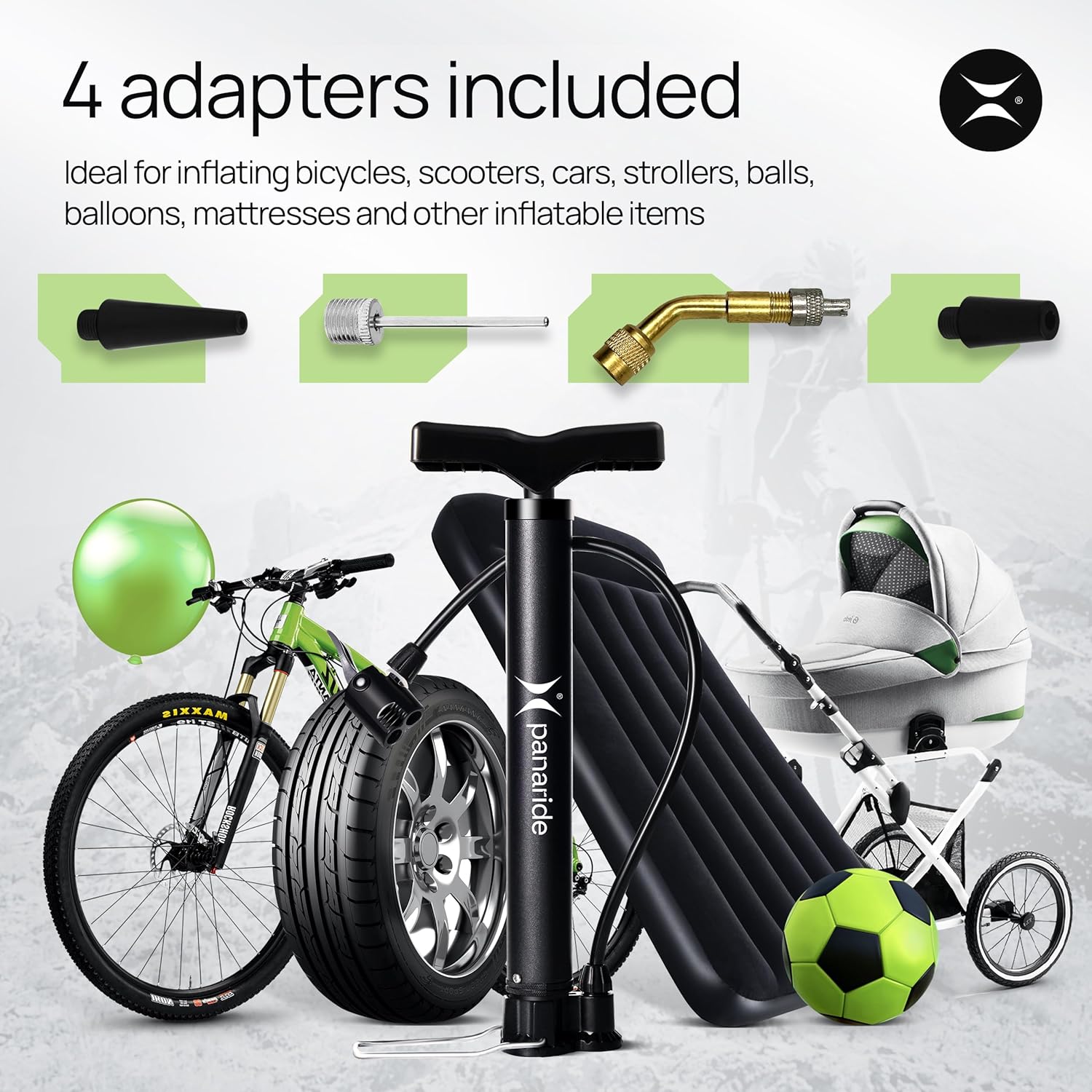 Bomba de bicicleta  Inflador avanzado de neumáticos de bicicleta  Bomba de aire manual de bicicleta con válvulas Presta y Schrader dobles  Bomba de