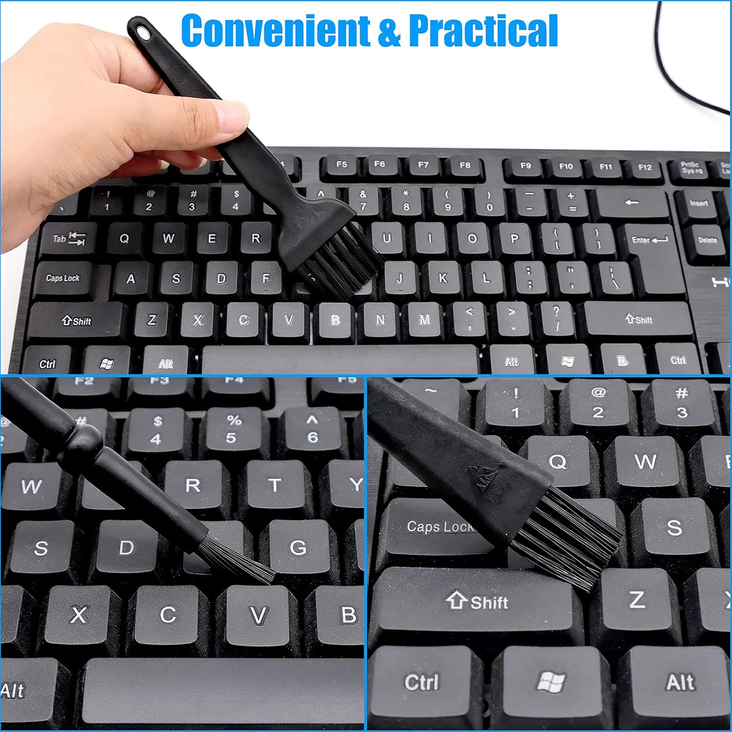 6 cepillos para teclado de computadora, multifunción, antiestático, cepillo de limpieza para portátil, cepillo pequeño portátil para teléfono,