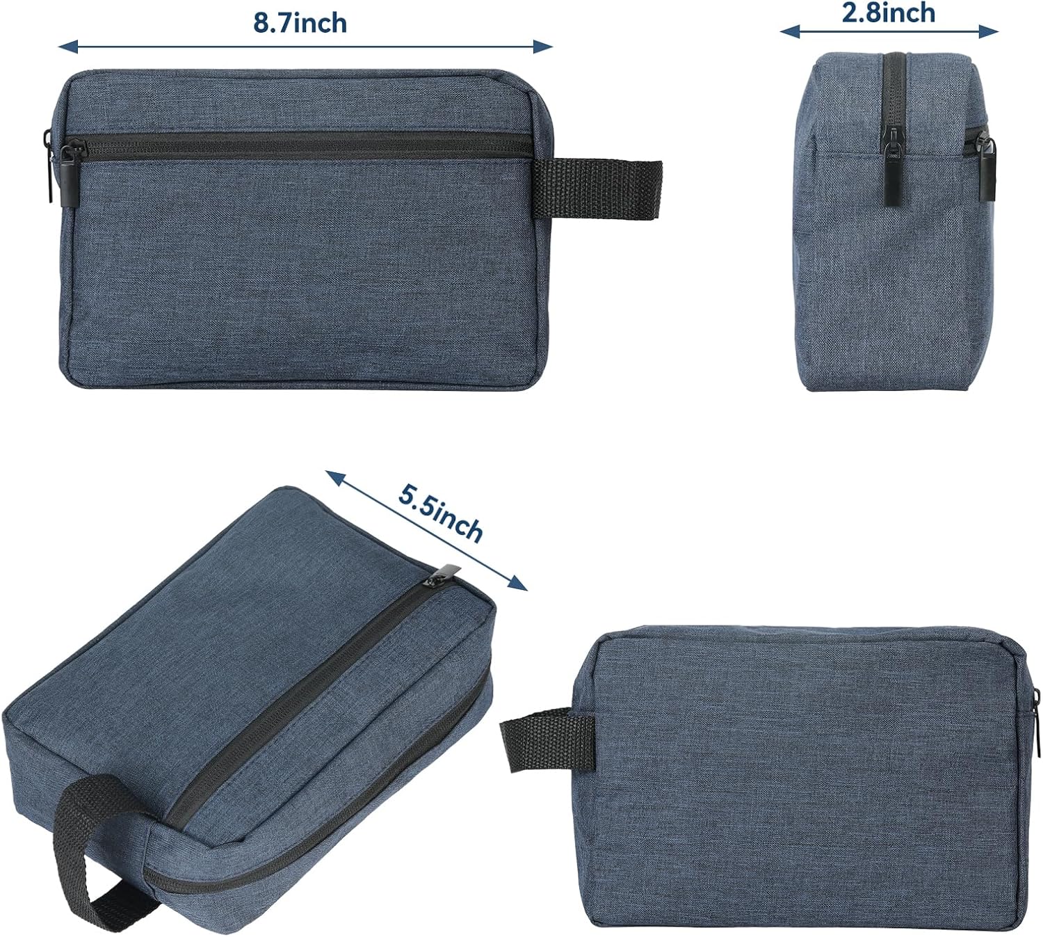 Bolsa de aseo para hombre resistente al agua, 3 piezas, accesorios de aseo personal, pequeño kit de Dopp para colgar, bolsa de lona para artículos