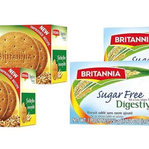 BRITANNIA Galletas digestivas originales y sin azúcar, paquete combinado variado, galletas con sabor a trigo integral, aperitivos saludables Tea BRITANNIA Galletas digestivas originales y sin azúcar, paquete combinado variado, galletas con sabor a trigo integral, aperitivos saludables Tea