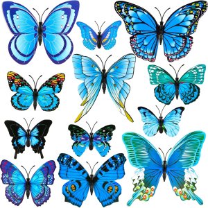 12 calcomanías de pared de mariposa, 3D 4 tamaños de doble cara para patio, imanes flexibles, adhesivos decorativos de mariposa para niños, 12 calcomanías de pared de mariposa, 3D 4 tamaños de doble cara para patio, imanes flexibles, adhesivos decorativos de mariposa para niños,