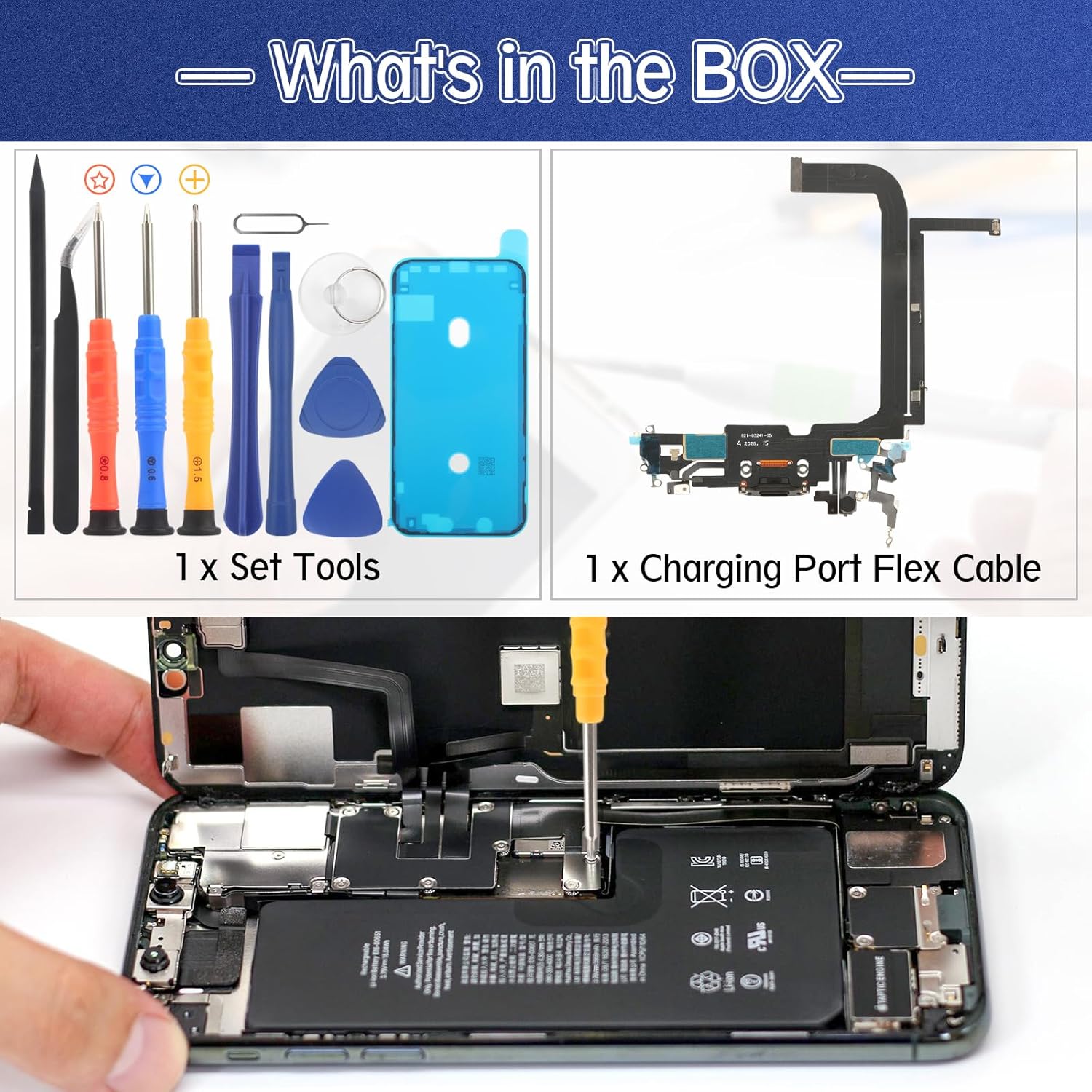 YWLRONG Conector de muelle para iPhone 13 Pro Max Puerto de carga Flex Cable Reemplazo para iPhone 13 Pro Max Cargador USB Dock Board Conector con