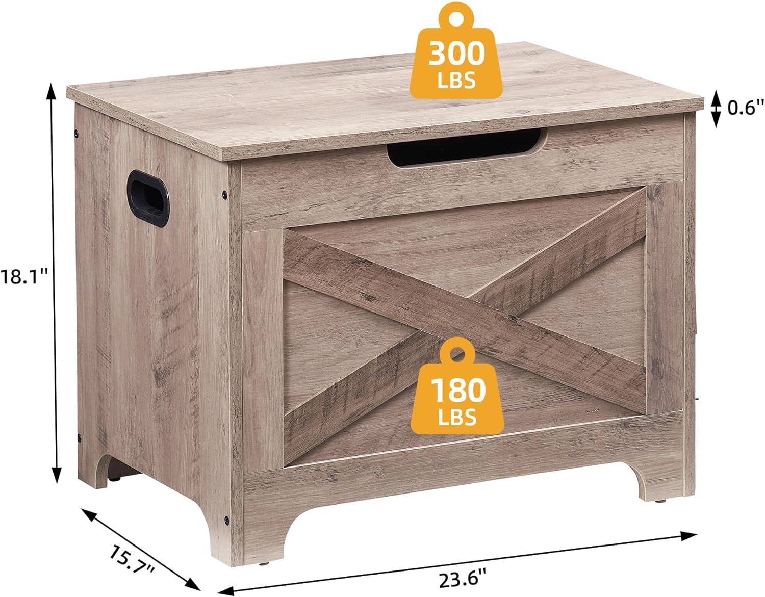 Baúl de almacenamiento, banco de almacenamiento con bisagra de seguridad, baúl de almacenamiento estilo granero, banco de entrada de madera, banco