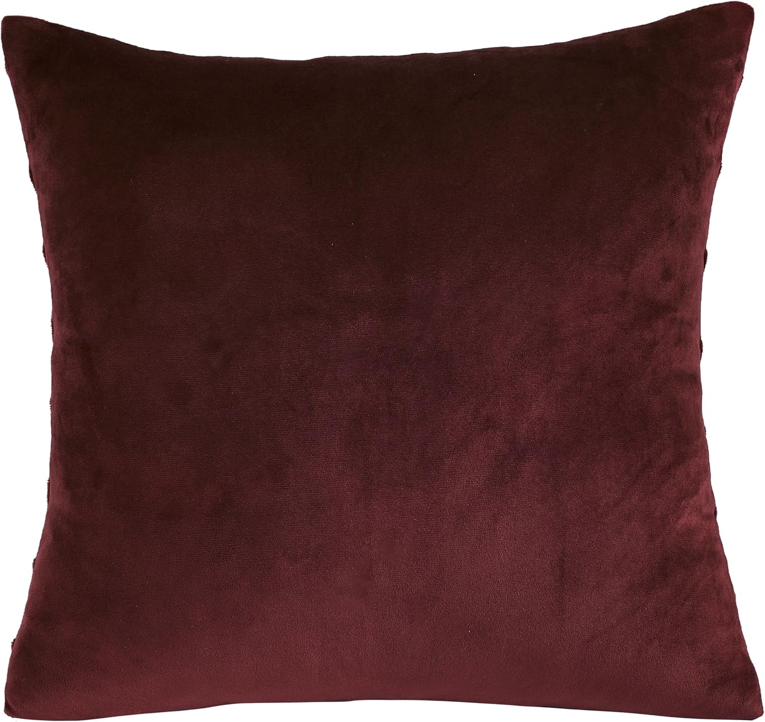 Fundas de almohada de terciopelo color borgoña de 16 x 16 pulgadas, paquete de 2 con fundas de almohada decorativas de cuero dorado para sofá,