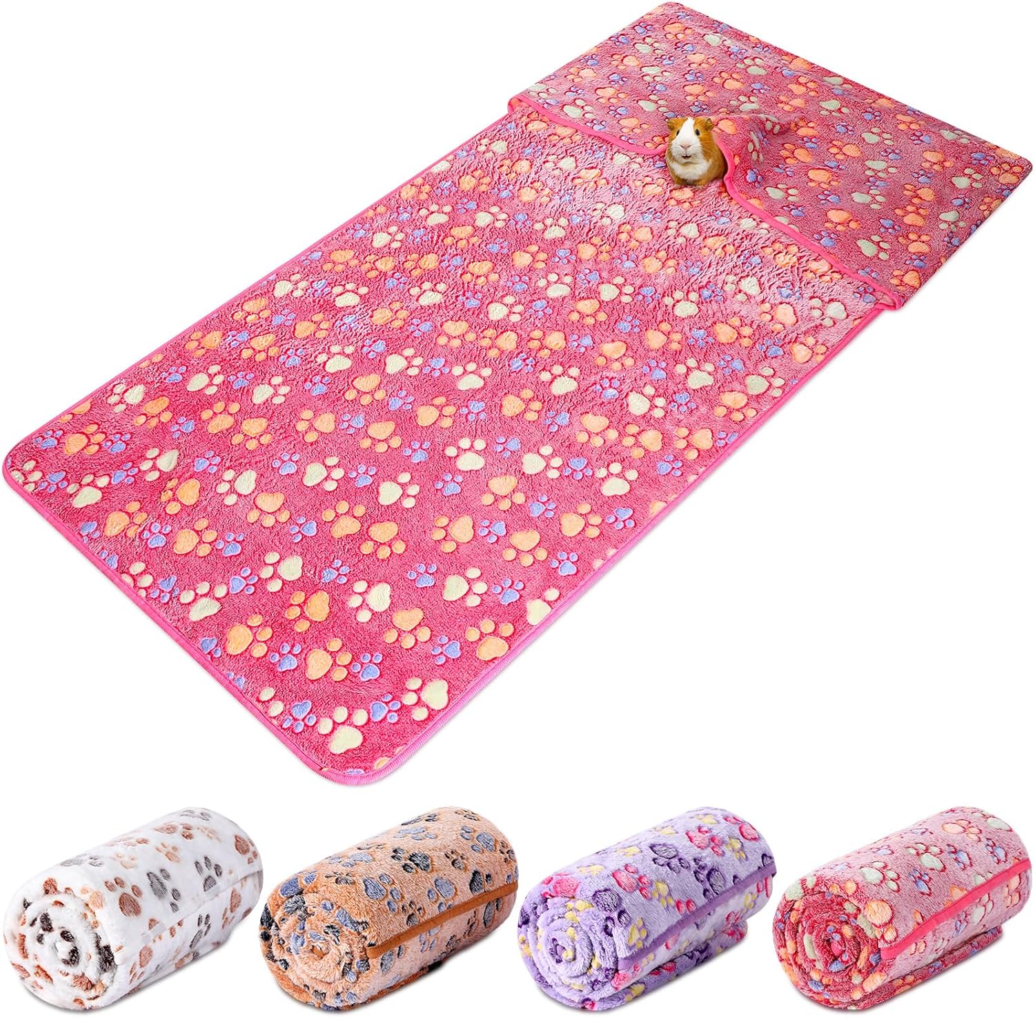 Juego de 4 forros de conejillo de indias para jaula, impermeable, lavable, funda de bolsillo para madriguera, reutilizable, forro polar para orina